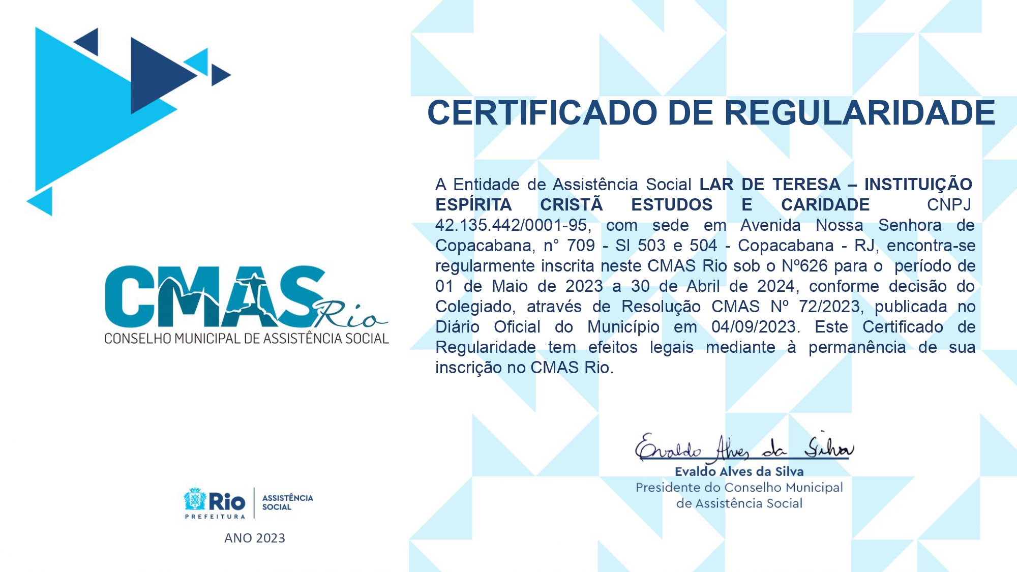 certificado do CMAS